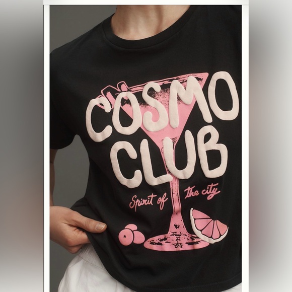 Anthropologie Girl Dangerous Tee COSMO CLUB FADED BLACK CLASSIC TEE M - Picture 3 of 9